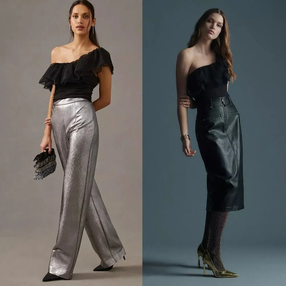 Anthropologie Sunday in Brooklyn One-Shoulder Top in Black XL NWOT $78 - Picture 11 of 11